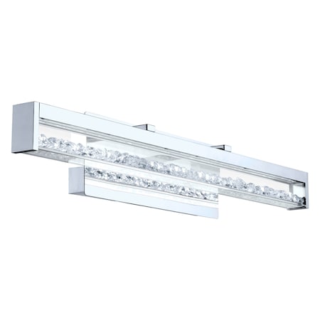 1x22.4W LED VanityWall Light w/ Chrome Finish & Clear Glass w/ Crystal -  EGLO, 201729A